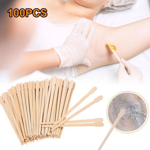 Generic 100Pcs Ice Cream Sticks Natural Wooden Sticks Waxing 8.8CM Length  Wood DIY Making Handwork Craft Flat Head Sticks Kitchen Tools-Pointed