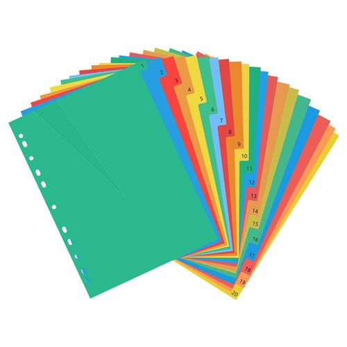 Generic 20pcs -Multi Colour Documents Divider +Separator , A4 Size ...