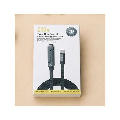 Generic 240W Type-C to Type-C Fast Charging Cable with Built-in Folding Phone Stand