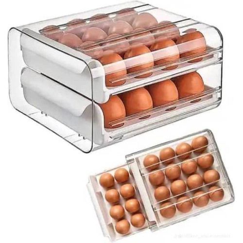 Generic Acrylic Drawer Egg Case- Egg Crate Rack - 32 Eggs Grid Space Saving