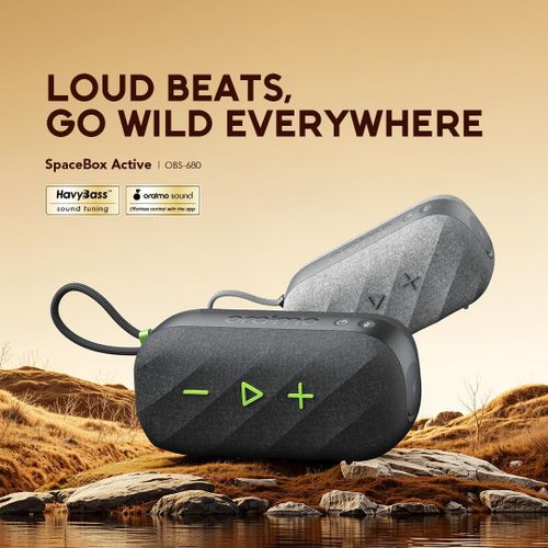Oraimo SpaceBox Active 25W Powerful Sound with FM Radio & Custom EQ Portable Speaker OBS-680 Grey - image 2