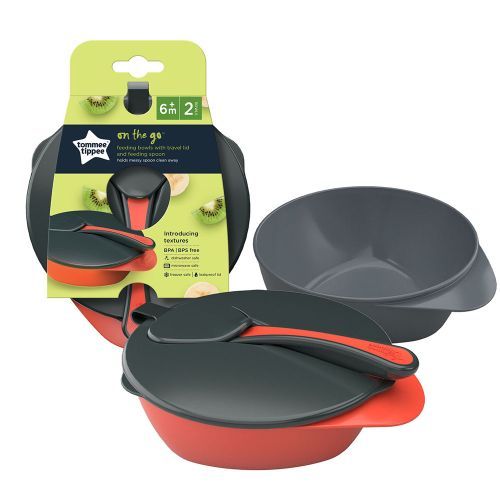 tommee tippee Easy Scoop 2 Feeding Bowls With Lid & Spoon