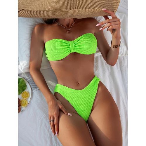 Bikini Swimsuit Women Swimwear 2023 New Solid Push Up Bikinis Set High  Waist Thong Bathing Suit