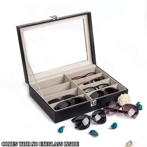 product_image_name-Fashion-8 Slot Leather Eyeglass Case Storage Box Organizer-1