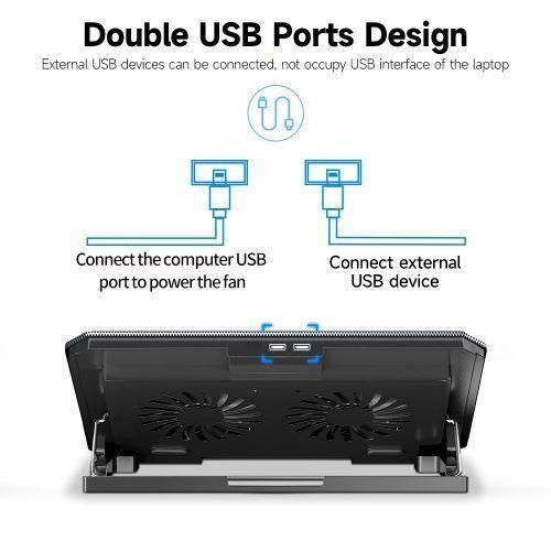 product_image_name-Generic-Q100 2-fan Laptop Cooling Stand 6-level Adjustable Height Laptop Cooling Pad Stand, Laptop Cooler with 2 Silent Fans for 10-15.6 Inch Laptops,6 Levels of Height Adjustable Wind Speed with  (Black)-2