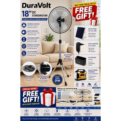 Duravolt  18-Inch DC Standing Fan (DSF-183 DC) – Powerful Inverter-Compatible Cooling Solution - image 5