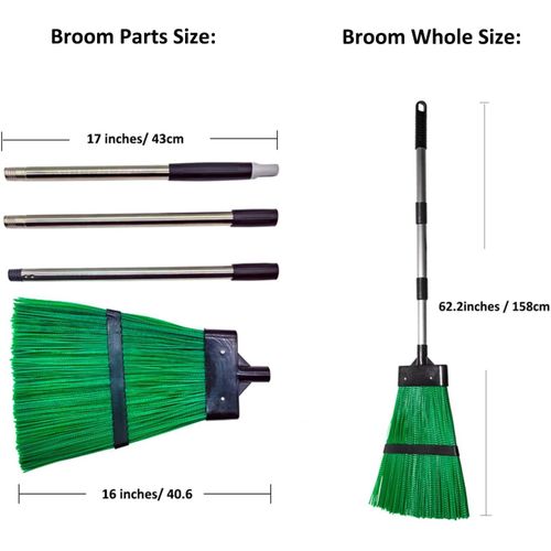 Generic Outdoor Broom with Long Extendable Handle Heavy Duty Angle Broom for Garden Compound and Courtyard Sweeping - image 7