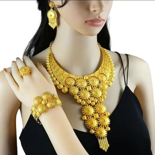 product_image_name-Fashion-Bridal Ring, Earrings, Bracelet and Necklace Set - Thai Luxury Style for Evening Parties and Women's Weddings-1