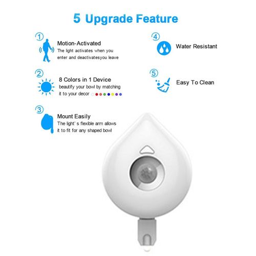 Generic Smart Motion Sensor Toilet Seat Night Light 8 Colors Waterproof  Backlight For Toilet Bowl LED Lumin