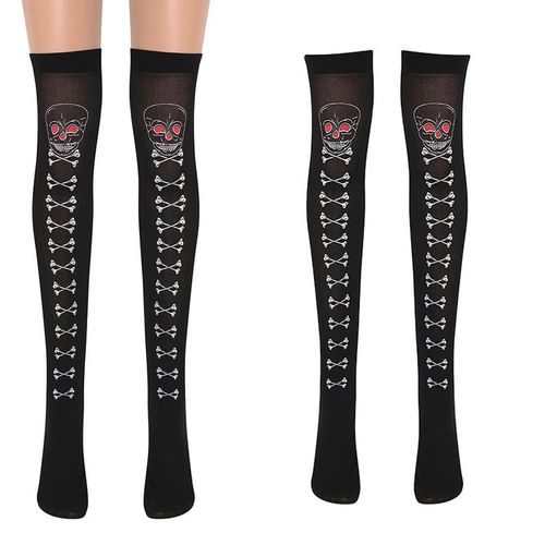 Kids Girls Halloween Skull Fishnet Tights Hosiery BLACK One Size