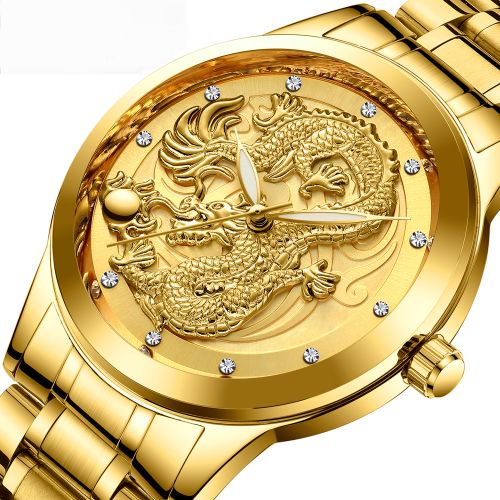 Men's Luxury Band Waterproof Quartz Watch - Gold