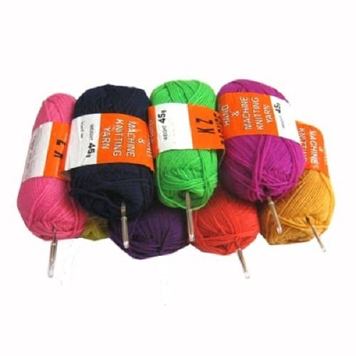 Generic 8 Pieces Colorful Knitting Yarn + 6 Crochet Pins