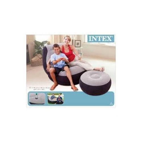 Intex  Inflatable Relaxing Air Sofa Chair + Foot Rest + Pump - image 3