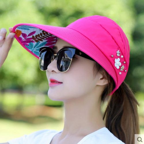 Fashion Ymsaid Summer Sun Hats Women Foldable UV Protection Sun