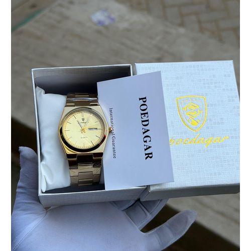 POEDAGAR HIGH QUALITY GOLD WATCH FOR MEN