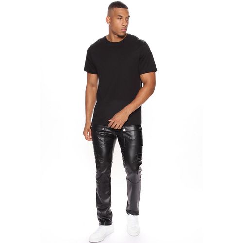 Faux Leather Pants - Black - Men