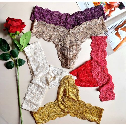product_image_name-Fashion-Different Colours Set Of 6 Thong Panties-1