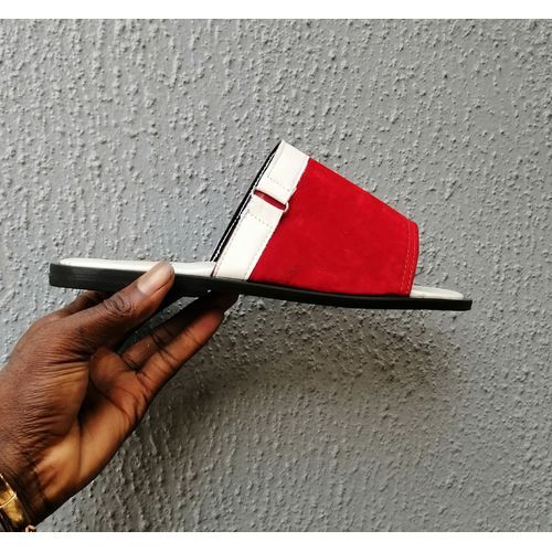 product_image_name-Cornel-Mens Simple Cover Slide - Red / White-2