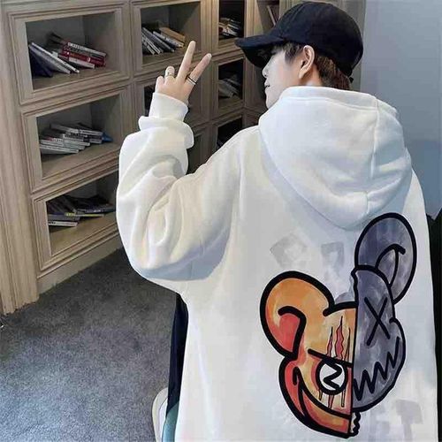 product_image_name-OFFGRID-Oversized White Hoodie Graphic Back Print Streetwear Pullover-3