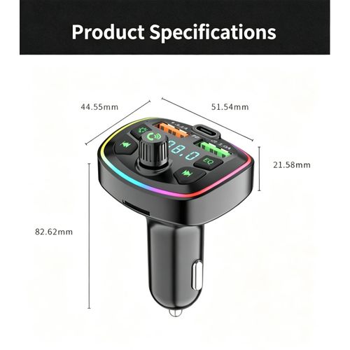 Generic Car Charger FM Transmitter Bluetooth Car Audio MP3 Player Fast Charger Car Kit - image 6