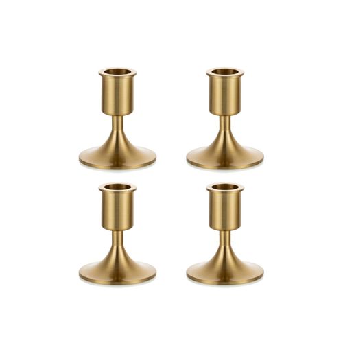 Candle Holder Gold Taper Candles 4pcs Candle Stands Decorative