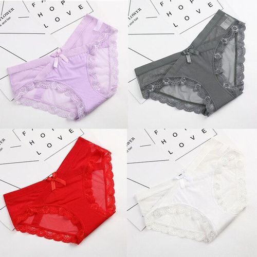 Lace Panty Panties Underwear  Lace Underwear Briefs - 4pcs/lot Panties  Woman - Aliexpress