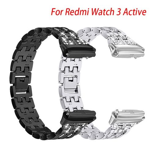 Generic For Xiaomi Redmi Watch 3 Active Diamond Metal Bracelet For Redmi  Watch 3 Active Watch Strap For Redmi 3 Active Wrist Band Correa