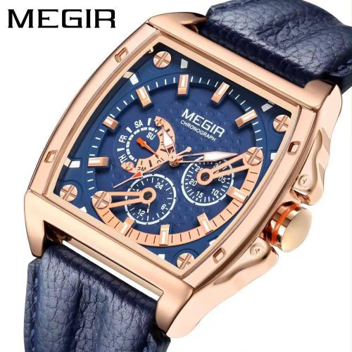 Megir Sky-Master Heritage Chronograph – Aged-Finish Dial & Distressed Leather Strap