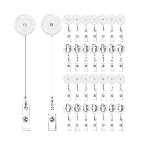 915 Generation Badge Reels Retractable with Swivel Alligator Clip Holder  Translucent