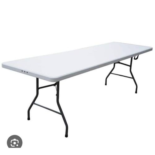 Generic 6 Feet Plastic Outdoor Table With Foldable Metal Legs