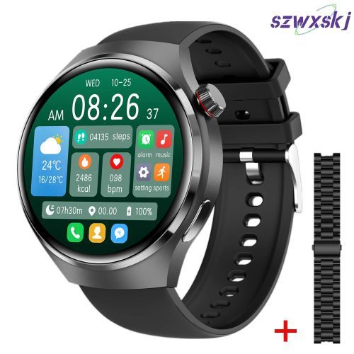 NFC Smart Watch Men GT4 PRO AMOLED 360*360 HD Screen Heart Rate