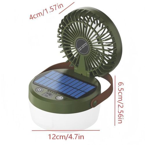 Generic Solar camping lamp - lighting fan lamp - multi-functional outdoor super long-lasting rechargeable emergency lamp - image 2