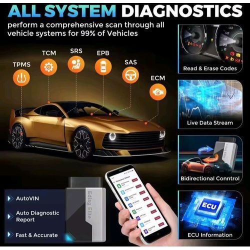 Kingbolen 2026 EDIAG Elite ALL System Car Diagnostic Tools 15 Resets Bi Directioal full OBD2 Code Reader Scanner Lifetime Free + Cable - image 7