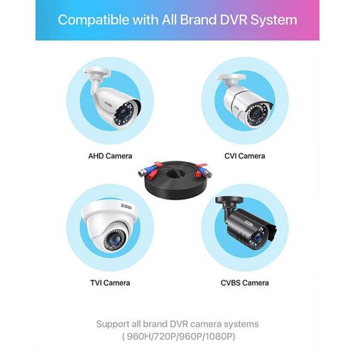 product_image_name-ZOSI-4 PACK 60ft 18.3M Security CCTV Video Power Cables 4K 8MP 5MP 3MP 2MP 1080P 720P All-in-One BNC Extension Security Wire Cord for Video Surveillance Camera DVR System with BNC RCA Connector-3