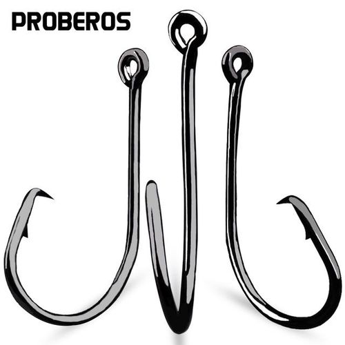 Generic Proberos Fishing Hooks 1000pc/lot Black Color 7381 Sport Circle Fish  Hook Jig Big 1-5/0 Size Bass
