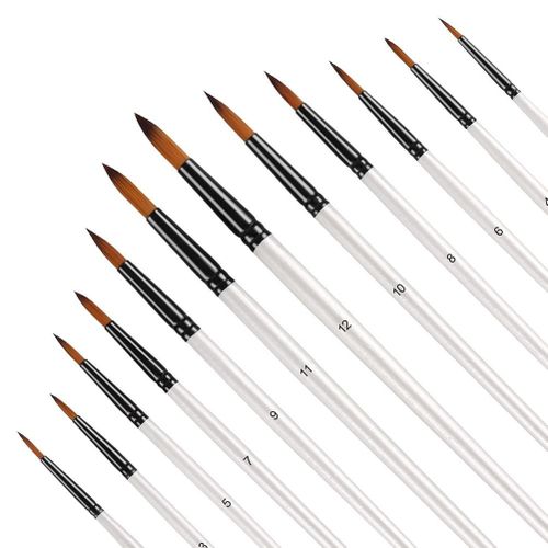 Dropship 12 Pcs Assorted Size Nylon Paint Brushes Oil Painting