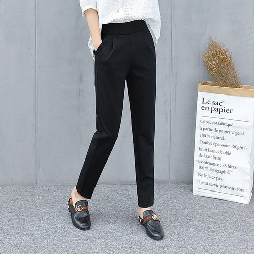 AFITNE Womens Straight Leg Work Trousers Ladies Yoga Dress Pants Stretchy  Work Business Office Casual Bootcut Pull On Women Trousers with Pockets UK  Grey M - ShopStyle