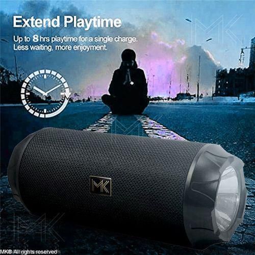 product_image_name-MK-® Wireless Bluetooth Portable Speaker 15W Stereo Sound With Flashlight, TWS Surround Pairing, Lightweight For Party Outdoor Camping-7