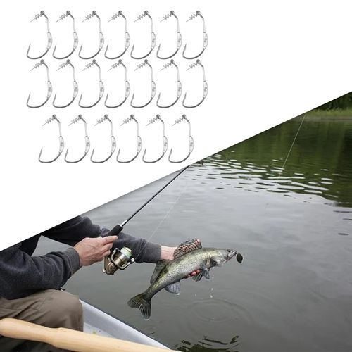 Generic 20Pcs Weighted Hooks With Twist Lock Bass Fishing Tools