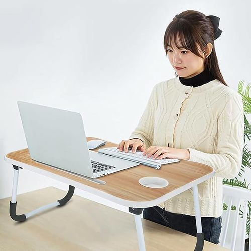 product_image_name-Generic-Folding Laptop Table Computer Desk For Student / Bedside - Cream-3
