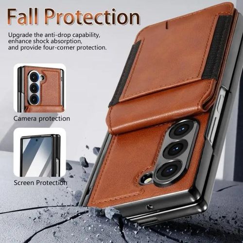 product_image_name-Generic-Samsung galaxy z fold 6 5g leather Hinge protective Case with Magsafe and detachable wallet -4