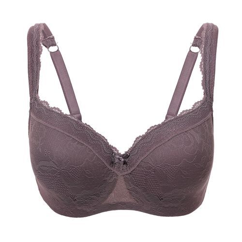 Fashion DELIMIRA Women's Full Coverage Lightly Padded Underwire Balconette  Lace Bra(#Cocoa Blush04) HON