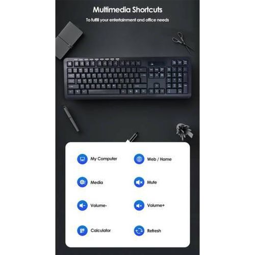 Generic HK6800 Wireless Keyboard And Mouse Combo, 2.4Ghz Portable, Adjustable DPI Mouse, For Home / Office, With USB Receiver - image 4