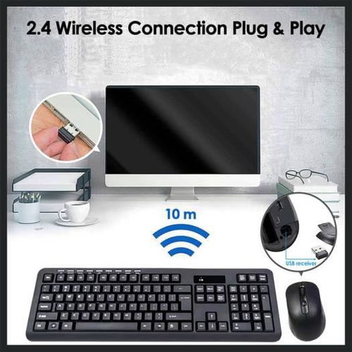 Generic HK6800 Wireless Keyboard And Mouse Combo, 2.4Ghz Portable, Adjustable DPI Mouse, For Home / Office, With USB Receiver - image 5