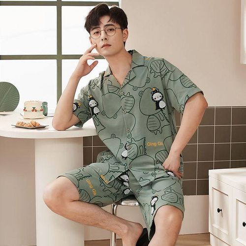 Mens summer cotton pajamas deals