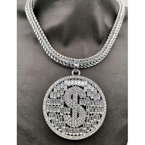 product_image_name-Fashion-Men Matte Arrow Head Point Long Pendant Necklace. Black-1