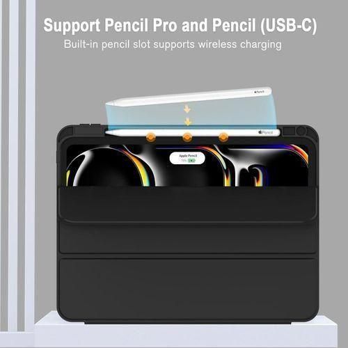 Generic Smart Case with Pencil Holder for iPad Pro 13 2024 M4 (7th Generation) - Black - image 3