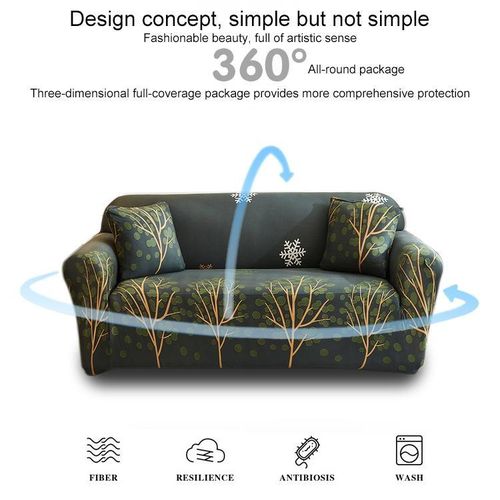 Generic Double Seat Full Coverage Elastic Non-slip Sofa Cover For 145-185cm - Fortune Tree - image 3