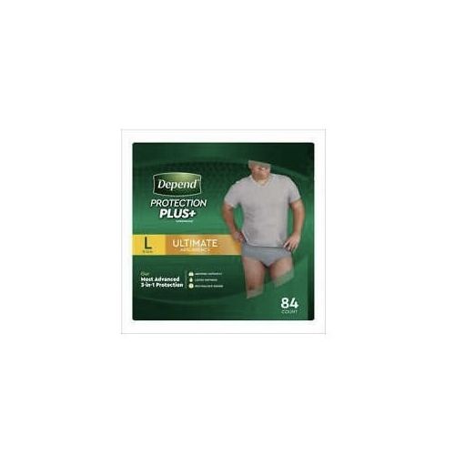 Depend Protection Plus Ultimate Underwear For Men, Large (84 Count)