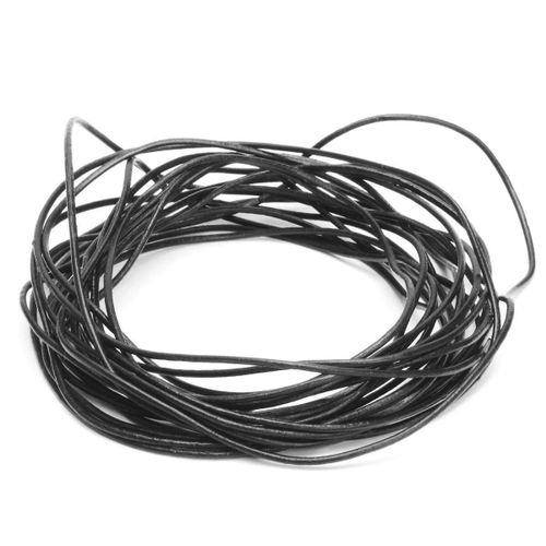 Generic 5M 1.5mm Leather Round Rope String Cord Reel Necklace Bracelet DIY  Black (black)